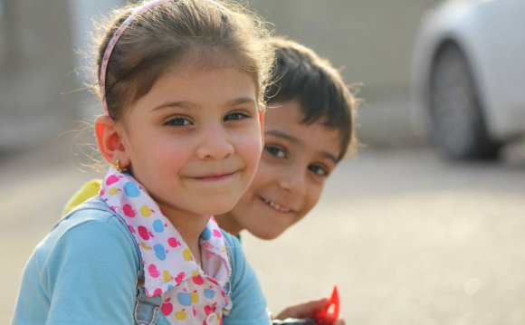 Arab children smiling