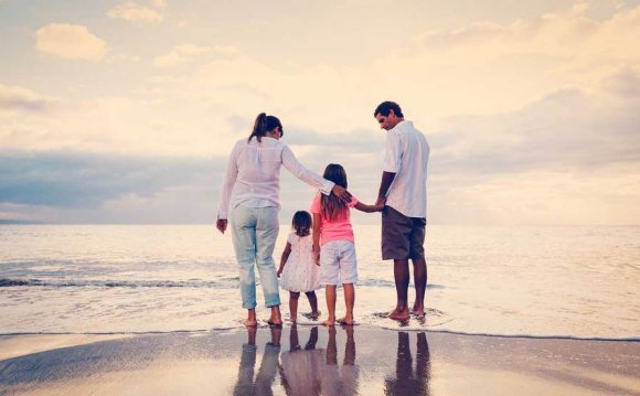 Man, woman and two small