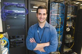 An IT expert working.