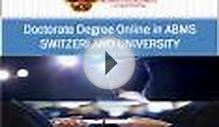 Doctorate Degree Online in ABMS SWITZERLAND UNIVERSITY